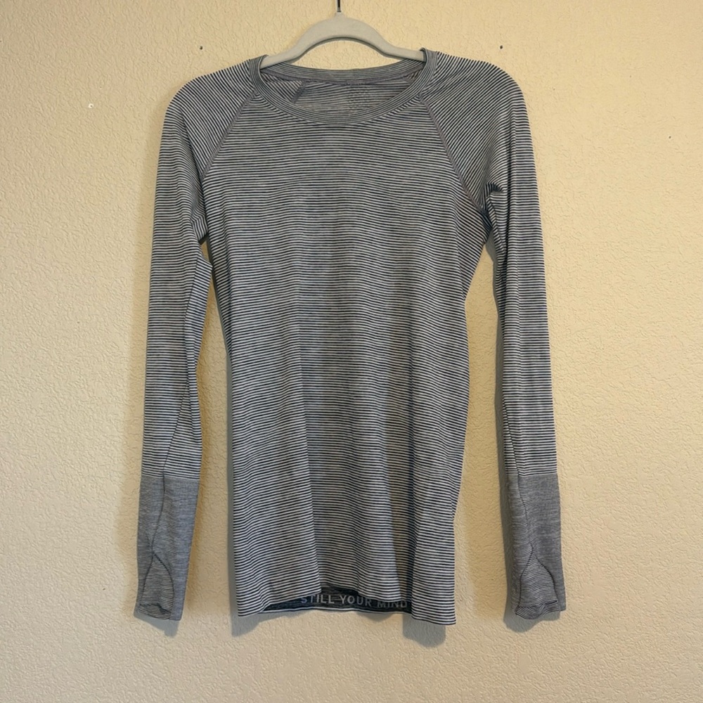 Lululemon Striped Swiftly Tech Long Sleeve Activewear Top